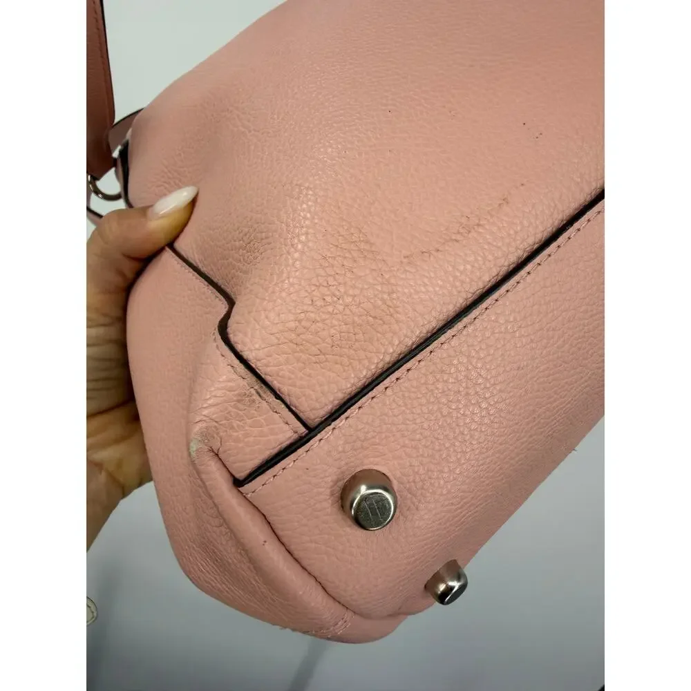 Coach Edie 31 Shoulder Bag Pink Pebbled Leather Hobo Tote Silver Hardware